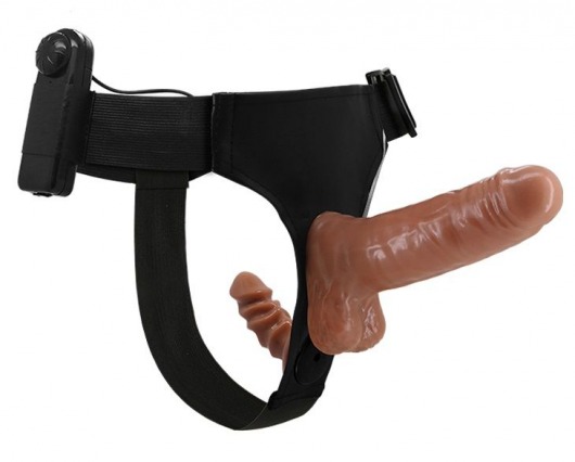 Страпон с вагинальной пробкой и вибрацией Ultra Passionate Harness - 16 см. - Baile - купить с доставкой в Рязани