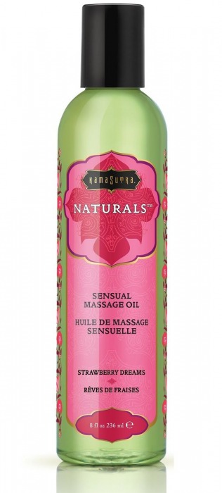 Массажное масло Naturals Strawberry Dreams с ароматом клубники - 236 мл. - Kama Sutra - купить с доставкой в Рязани