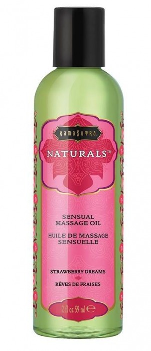 Массажное масло Naturals Strawberry Dreams с ароматом клубники - 59 мл. - Kama Sutra - купить с доставкой в Рязани