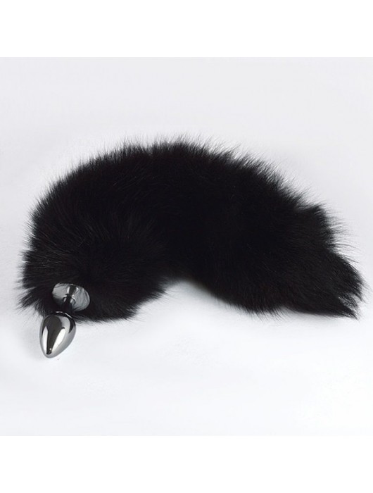 Хромированная анальная пробка с пушистым хвостиком - Sitabella - купить с доставкой в Рязани