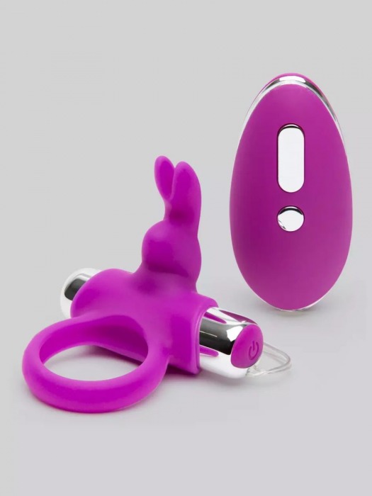 Лиловое виброкольцо с пультом ДУ Remote Control Cock Ring - Happy Rabbit - в Рязани купить с доставкой