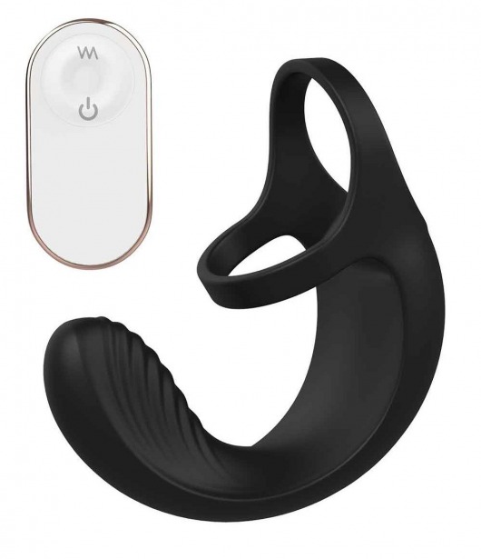 Черный анальный стимулятор с эрекционными кольцами Remote Couple Teaser - Dream Toys - в Рязани купить с доставкой