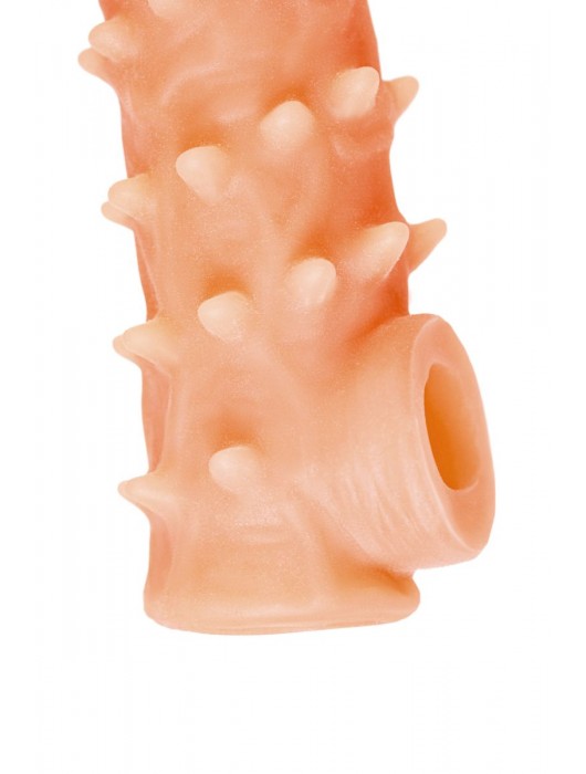 Телесная закрытая насадка с пупырышками Cock Sleeve Size S - 13,8 см. - KOKOS - в Рязани купить с доставкой