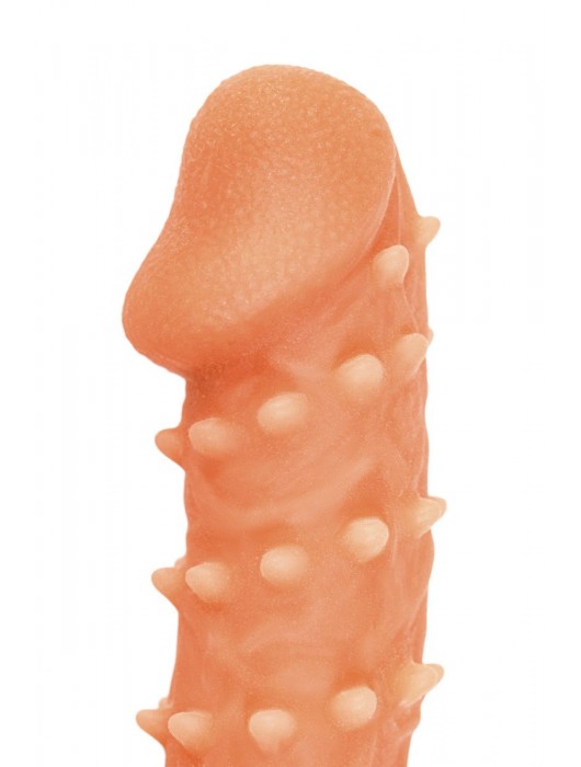 Телесная закрытая насадка с пупырышками Cock Sleeve Size S - 13,8 см. - KOKOS - в Рязани купить с доставкой