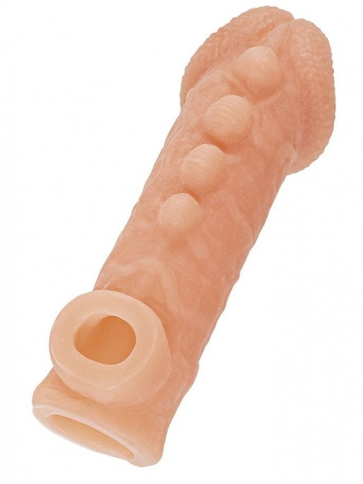 Телесная закрытая насадка с шишечками Cock Sleeve Size S - 13,8 см. - KOKOS - в Рязани купить с доставкой