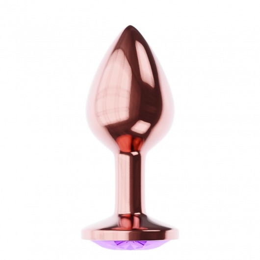 Пробка цвета розового золота с фиолетовым кристаллом Diamond Amethyst Shine L - 8,3 см. - Lola Games - купить с доставкой в Рязани
