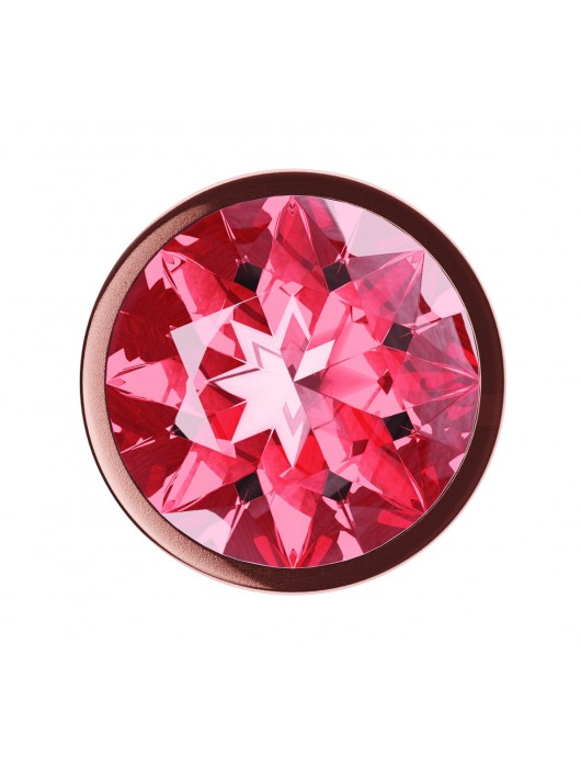 Пробка цвета розового золота с малиновым кристаллом Diamond Ruby Shine L - 8,3 см. - Lola Games - купить с доставкой в Рязани