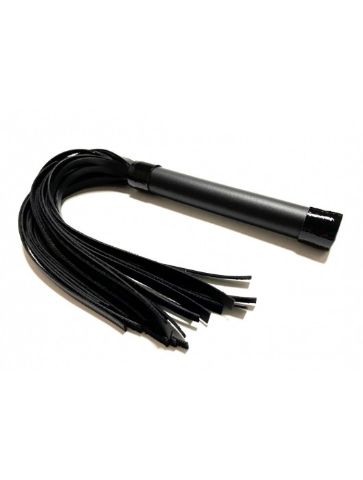 Черная плеть из эко-кожи - 42 см. - БДСМ Арсенал - купить с доставкой в Рязани