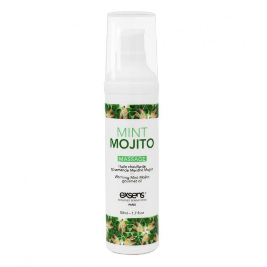 Разогревающее массажное масло с ароматом мохито Gourmet Mint Mojito - 50 мл. - Exsens - купить с доставкой в Рязани