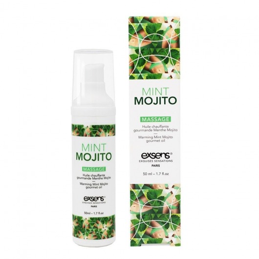 Разогревающее массажное масло с ароматом мохито Gourmet Mint Mojito - 50 мл. - Exsens - купить с доставкой в Рязани