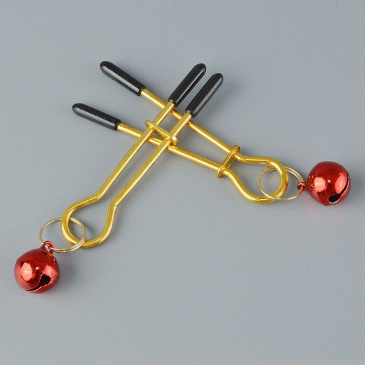 Золотистые зажимы с колокольчиками Gold - Sitabella - купить с доставкой в Рязани