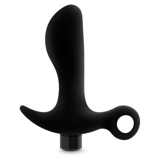 Черный анальный вибратор Silicone Vibrating Prostate Massager 01 - 10,8 см. - Blush Novelties - в Рязани купить с доставкой