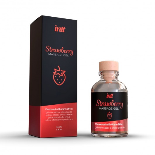 Массажный гель с ароматом клубники Strawberry - 30 мл. - INTT - купить с доставкой в Рязани