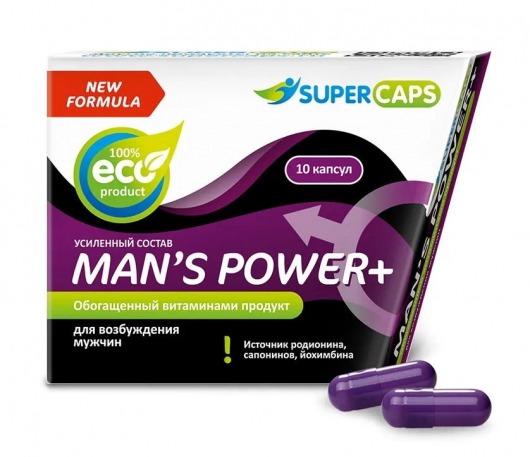Возбуждающее средство для мужчин Mans Power plus - 10 капсул (0,35 гр.) +1 в подарок - SuperCaps - купить с доставкой в Рязани