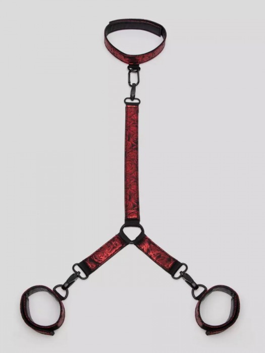 Ошейник с наручниками Reversible Faux Leather Collar and Wrist - Fifty Shades of Grey - купить с доставкой в Рязани