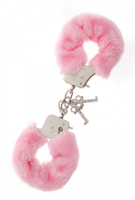 Металлические наручники с розовой меховой опушкой METAL HANDCUFF WITH PLUSH PINK - Dream Toys - купить с доставкой в Рязани