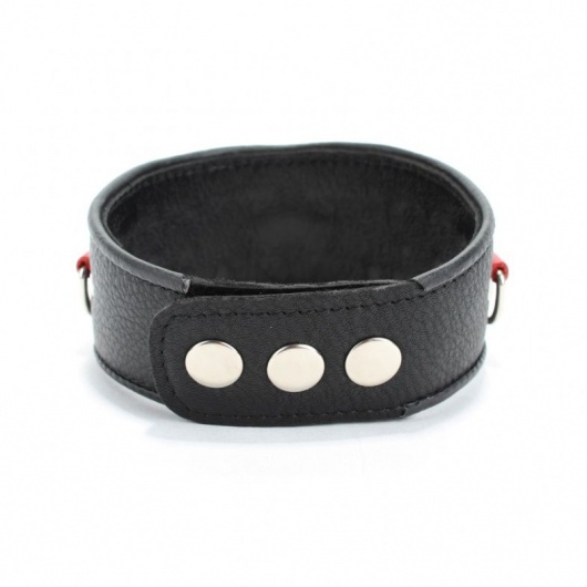 Кожаный ошейник с клепками и кольцами - БДСМ Арсенал - купить с доставкой в Рязани