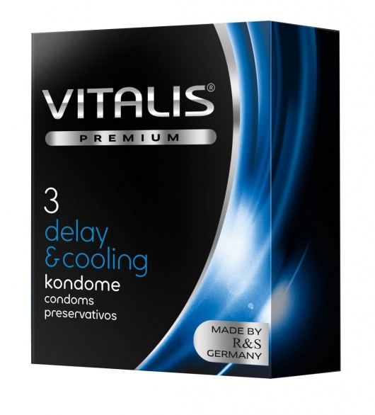 Презервативы VITALIS PREMIUM delay   cooling с охлаждающим эффектом - 3 шт. - Vitalis - купить с доставкой в Рязани