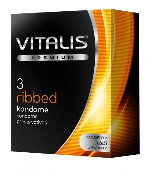 Ребристые презервативы VITALIS PREMIUM ribbed - 3 шт. - Vitalis - купить с доставкой в Рязани