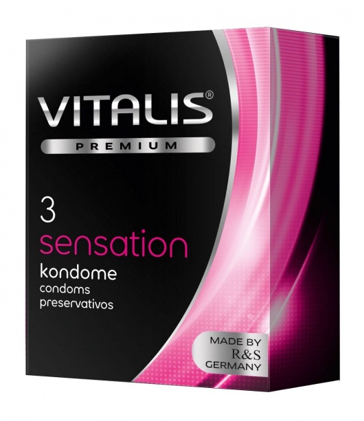 Презервативы с пупырышками и кольцами VITALIS PREMIUM sensation - 3 шт. - Vitalis - купить с доставкой в Рязани