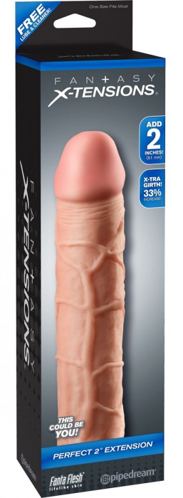 Телесная насадка Fantasy X-tensions Perfect 2  Extension - 20,3 см. - Pipedream - в Рязани купить с доставкой