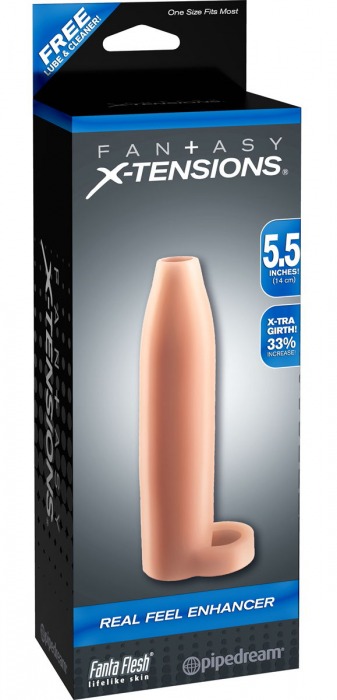Насадка-расширитель с кольцом для подхвата мошонки Real Feel Enhancer - 14 см. - Pipedream - в Рязани купить с доставкой