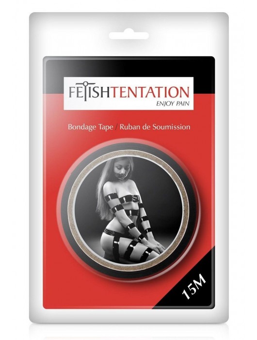 Черный скотч для фиксации - 15 м. - Fetish Tentation - купить с доставкой в Рязани