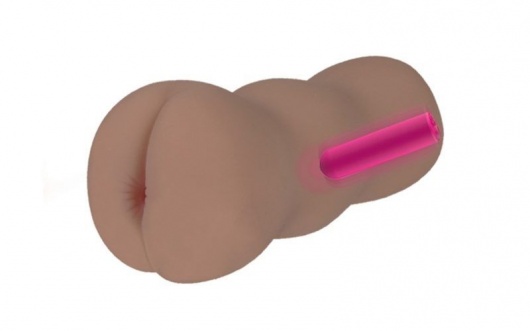 Коричневый вибромастурбатор-анус TONGGGO-Black Angel Auto - KOKOS - в Рязани купить с доставкой