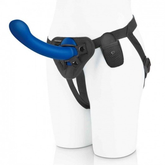 Синяя насадка Remote Control P-Spot G-Spot с черными трусиками - 20 см. - Pegasus - купить с доставкой в Рязани