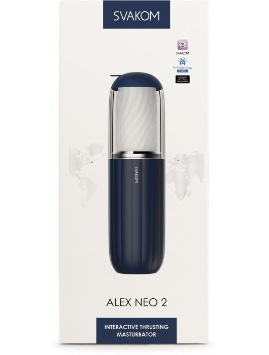 Черно-белый интерактивный мастурбатор Alex Neo 2 - Svakom - в Рязани купить с доставкой