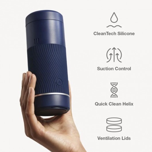 Синий мастурбатор с контролем всасывания Arcwave Pow Stroker - Arcwave - в Рязани купить с доставкой