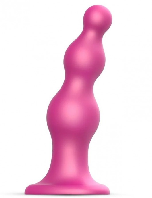 Розовая насадка Strap-On-Me Dildo Plug Beads size S - Strap-on-me - купить с доставкой в Рязани