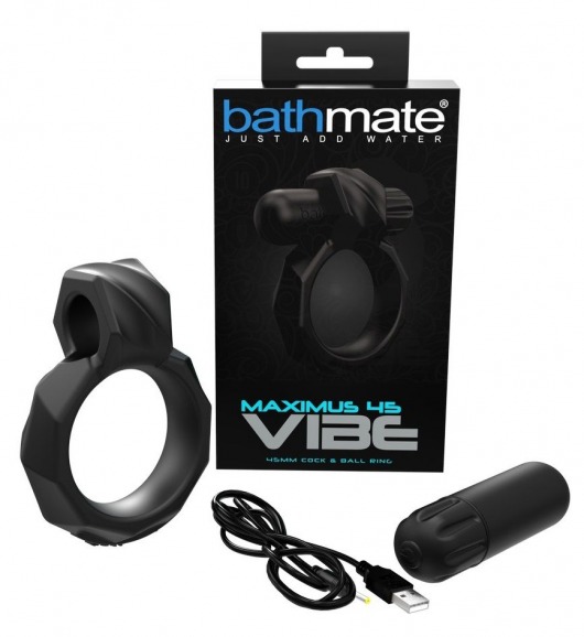 Черное эрекционное виброкольцо Maximus 45 Vibe - Bathmate - в Рязани купить с доставкой