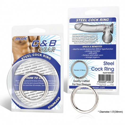 Стальное эрекционное кольцо STEEL COCK RING - 4.5 см. - BlueLine - в Рязани купить с доставкой