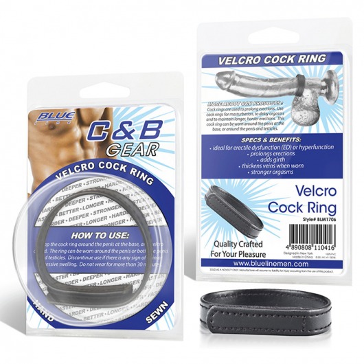 Кольцо на пенис из искусственной кожи на липучке VELCRO COCK RING - 5 см. - BlueLine - в Рязани купить с доставкой