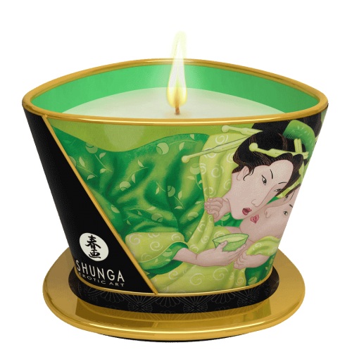 Массажная свеча Exotic Green Tea с ароматом зелёного чая - 170 мл. - Shunga - купить с доставкой в Рязани