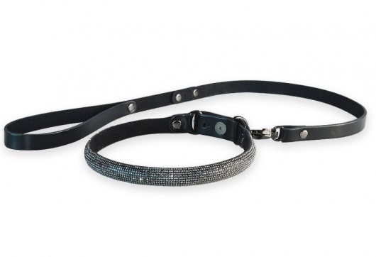 Эффектный сверкающий ошейник с поводком  Гламур - Sitabella - купить с доставкой в Рязани