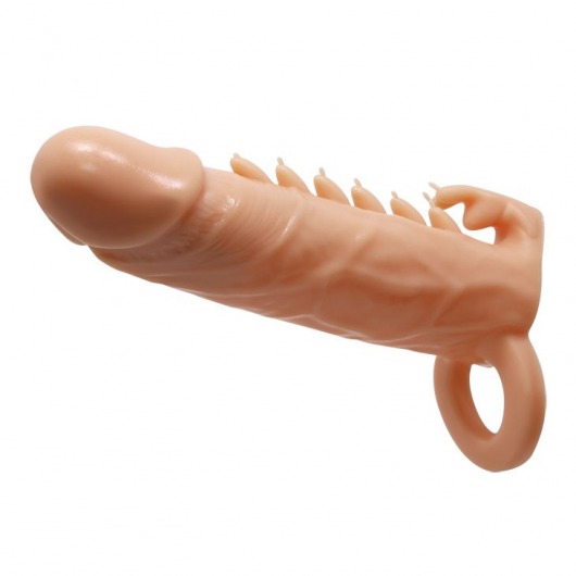 Телесная удлиняющая насадка Penis Sleeve Emmitt - 17 см. - Baile - в Рязани купить с доставкой