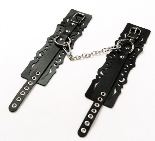 Узорчатые кожаные оковы с регулируемыми ремешками - Crazy Handmade - купить с доставкой в Рязани