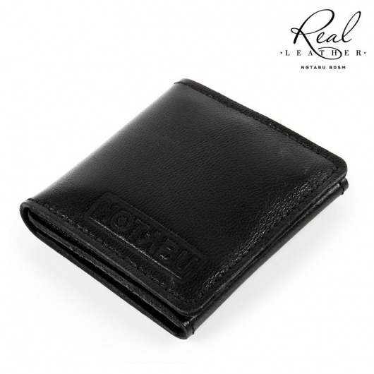 Черный кожаный кондомхолдер Notabu - Notabu - купить с доставкой в Рязани