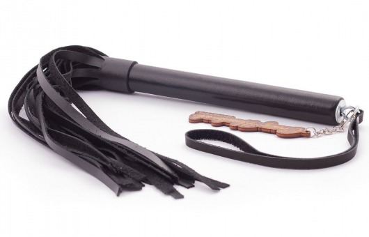 Черная кожаная плеть  Индиго  - 50 см. - Crazy Handmade - купить с доставкой в Рязани