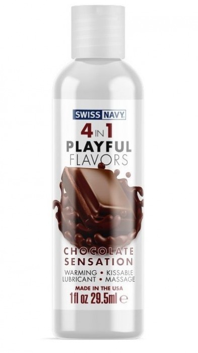 Массажный гель 4-в-1 Chocolate Sensation с ароматом шоколада - 29,5 мл. - Swiss navy - купить с доставкой в Рязани