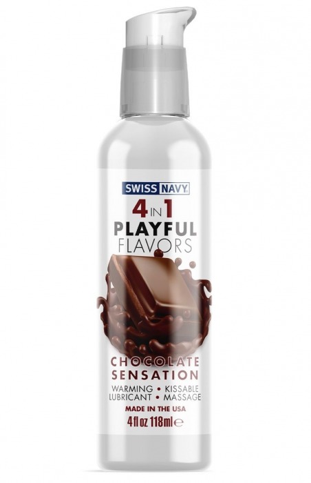 Массажный гель 4-в-1 Chocolate Sensation с ароматом шоколада - 118 мл. - Swiss navy - купить с доставкой в Рязани