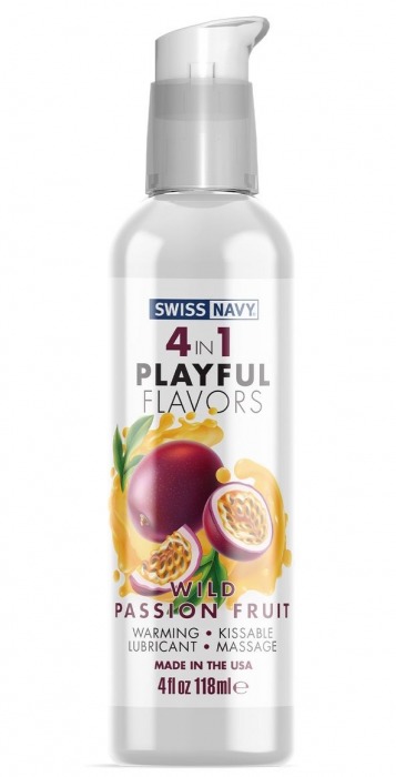 Массажный гель 4-в-1 Wild Passion Fruit с ароматом маракуйи - 118 мл. - Swiss navy - купить с доставкой в Рязани
