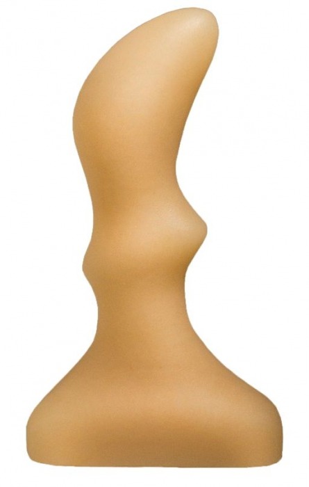 Телесная изогнутая анальная пробка - 10 см. - LOVETOY (А-Полимер)