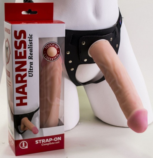 Страпон Харнесс в подарочной упаковке - 21 см. - LOVETOY (А-Полимер) - купить с доставкой в Рязани