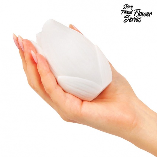 Белый нереалистичный мастурбатор в форме бутона цветка Lotus - 1137 - в Рязани купить с доставкой