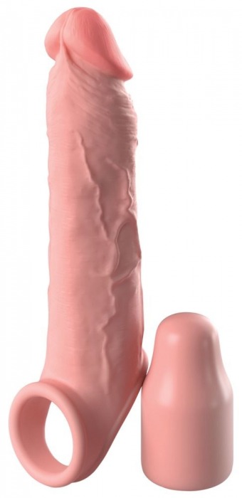 Телесная насадка-удлинитель 2 Inch Silicone X-tension with Strap - 20,3 см. - Pipedream - в Рязани купить с доставкой