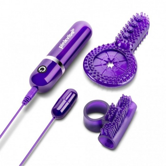 Набор из 2 фиолетовых эрекционных колец с вибрацией - Pink Vibe - в Рязани купить с доставкой