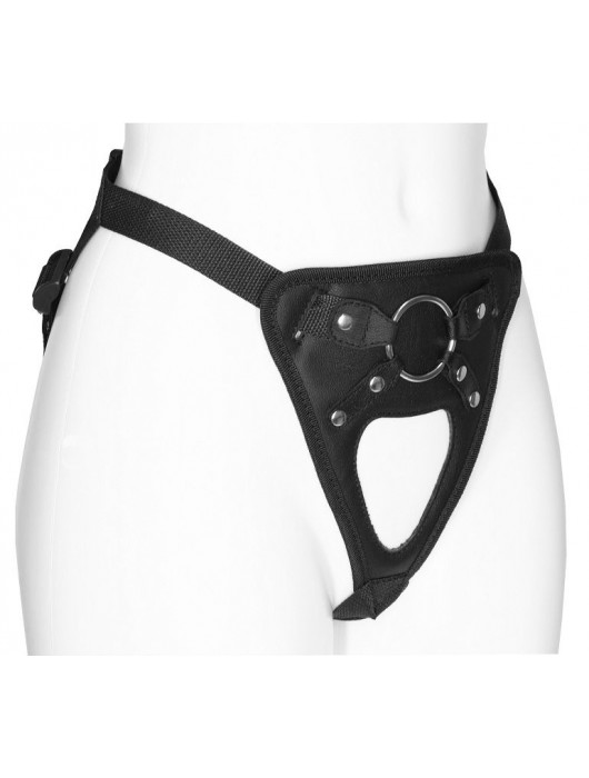 Черный универсальный пояс с фиксацией насадок кольцом - LOVETOY (А-Полимер) - купить с доставкой в Рязани